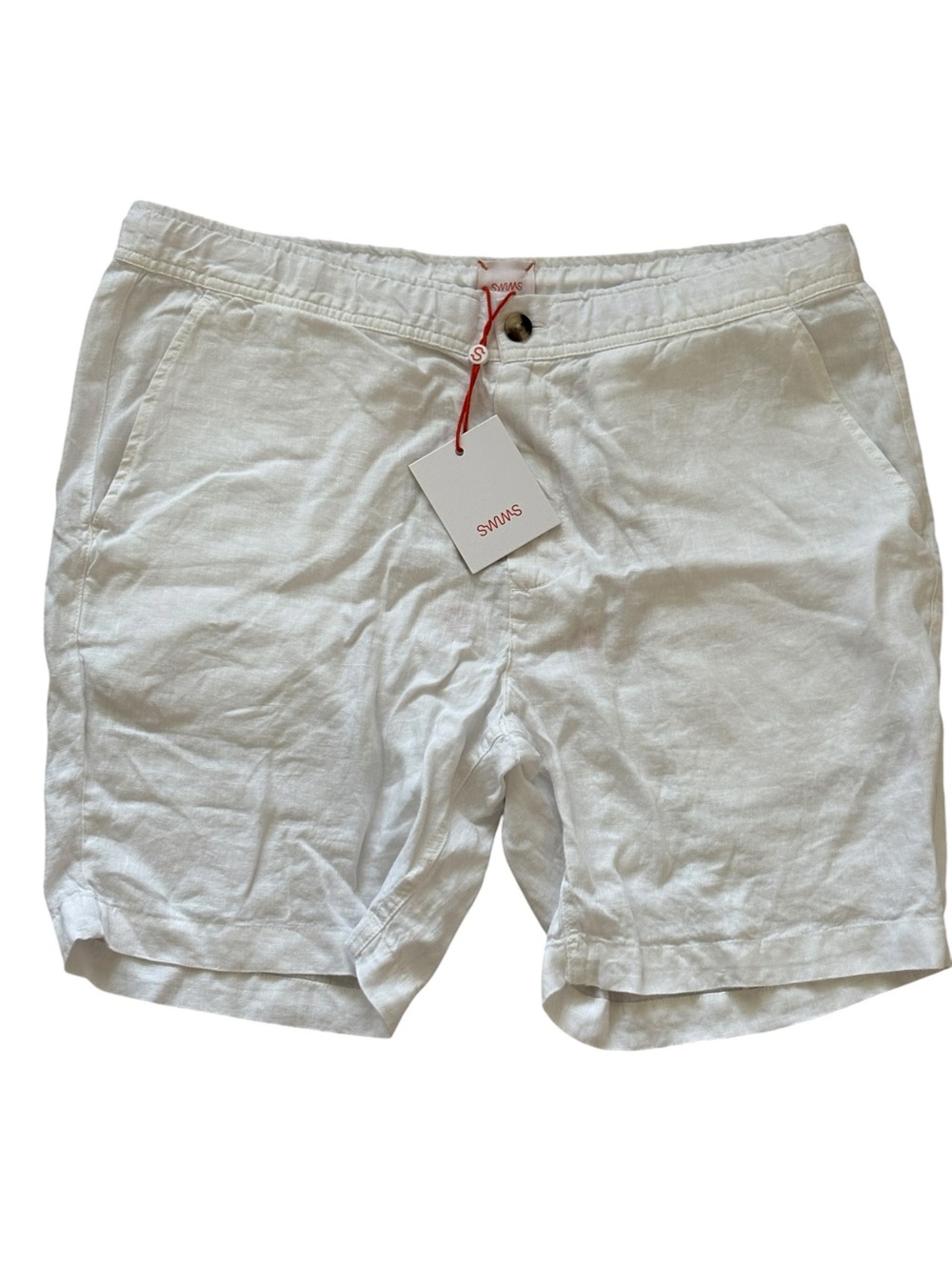Swims NWT NEW Amalfi Mens Linen Shorts Size Large White Coastal Preppy Luxury